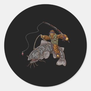 Catfishing Bigfoot Hunting Catvissers 1 Ronde Sticker