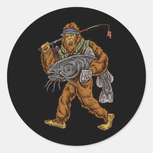 Catfishing Bigfoot Jachtvissers Ronde Sticker