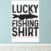 Catfishing Grappige Catfish Visser Gift Lucky Char Canvas Afdruk (Insitu (Houten vloer))