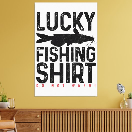 Catfishing Grappige Catfish Visser Gift Lucky Char Canvas Afdruk (Insitu (Woonkamer))