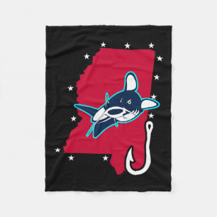 Catfishing Mississippi Flag Gevist Rod T Shirt Fleece Deken