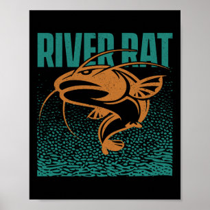 Catfishing Zoetwater River Rat - Catfish Gevist Poster