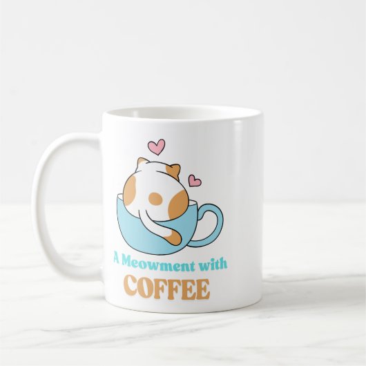 Catful Coffee Moment – Schattigee Cat Art Mok (Links)