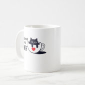 Catful Coffee Vibes – Sleepy Cat Art Koffiemok (Voorkant links)