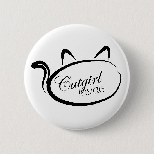 Catgirl binnenkant ronde button 5,7 cm (Voorkant)