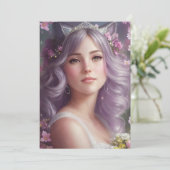 Catgirl bride kaart (Staand voorkant)