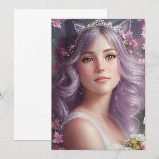 Catgirl bride kaart (Voorkant / Achterkant)