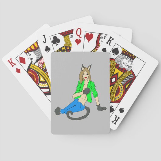 catgirl klassieke speelkaarten (Achterkant)