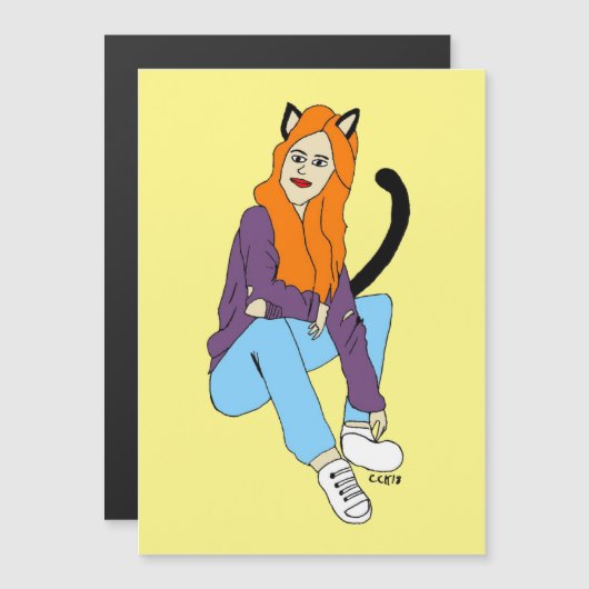 catgirl magnet (Voorkant / Achterkant)