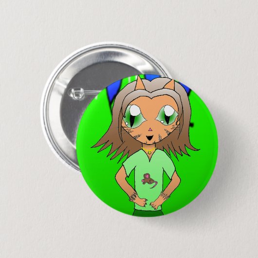 CatGirl Ronde Button 5,7 Cm (Voorkant /achterkant)
