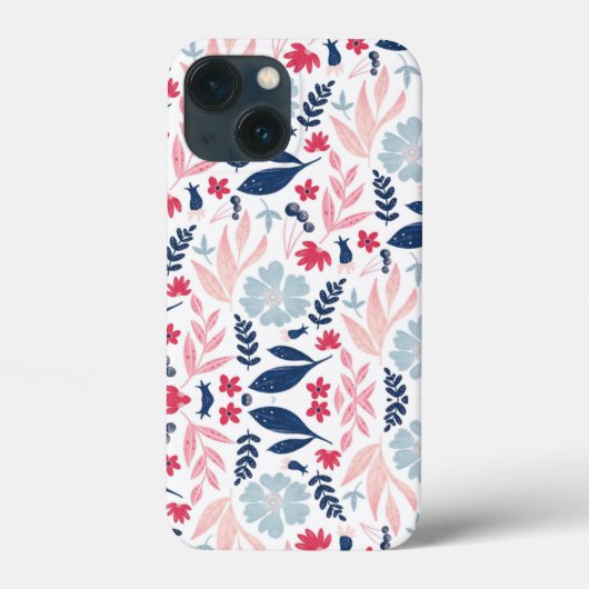 Cath Kidston Londense Ontwerp blauwe bloemen Case-Mate iPhone Case (Achterkant)