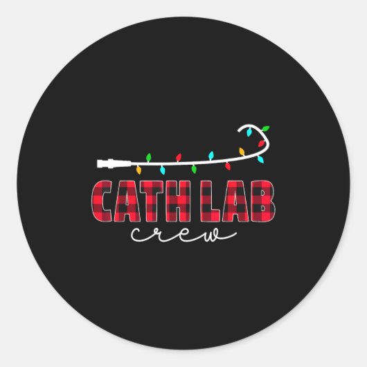 Cath Lab Crew Cardiology Nurse Rad Tech Christmas Ronde Sticker (Voorkant)