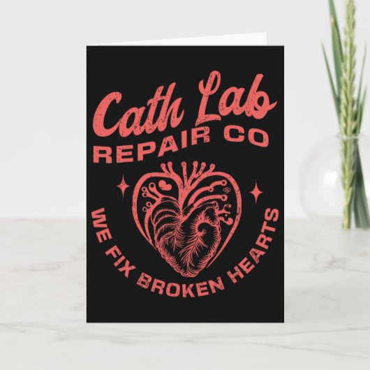 Cath Lab Reparatie Co Grappige Valentijnsdag Cath Kaart (Voorkant)