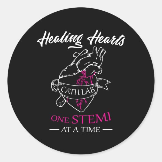 Cath Lab verpleegkundige Stemi Cardiac Care Healin Ronde Sticker (Voorkant)