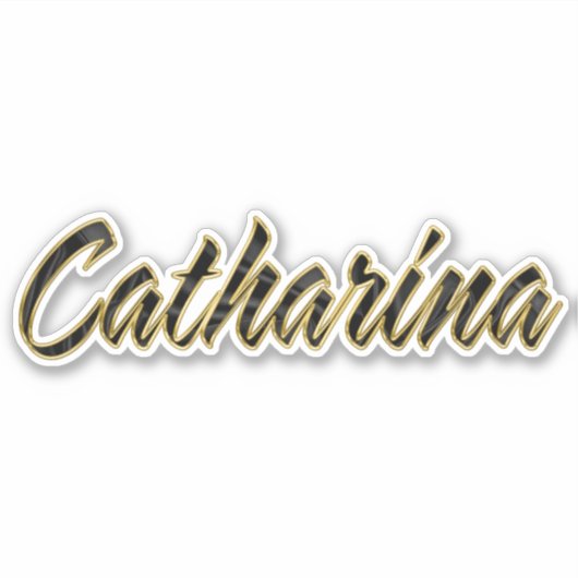 Catharina black gold Lettering Aufkleber Sticker (Voorkant)