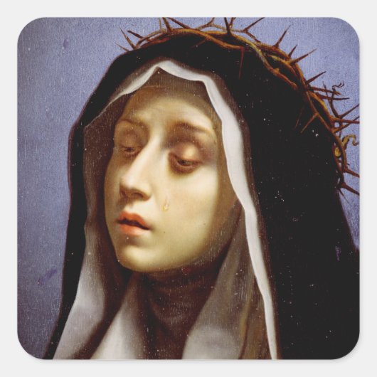 Catharina van Siena Vierkante Sticker (Voorkant)
