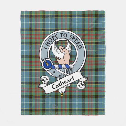 Cathcart Clan Badge Tartan Pset Fleece Deken (Voorkant)