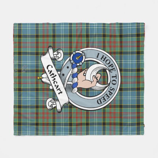 Cathcart Clan Badge Tartan Pset Fleece Deken (Voorkant (Horizontaal))