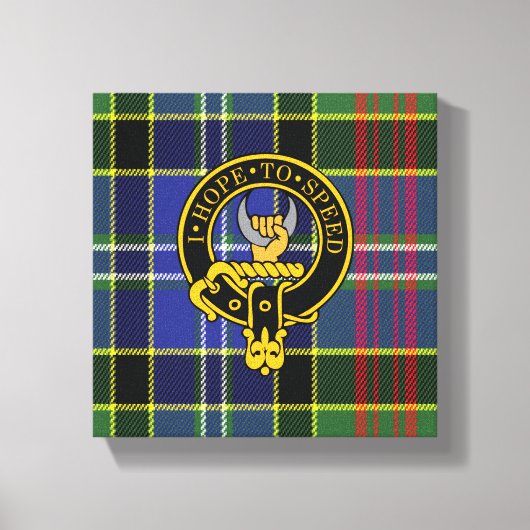 Cathcart Scottish Crest en Tartan Canvas print (Voorkant)