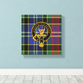 Cathcart Scottish Crest en Tartan Canvas print (Insitu (Houten vloer))