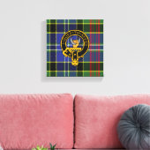 Cathcart Scottish Crest en Tartan Canvas print (Insitu (Woonkamer))