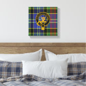 Cathcart Scottish Crest en Tartan Canvas print (Insitu (Slaapkamer))