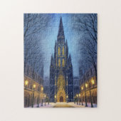 Cathedraal bij nacht legpuzzel (Verticaal)