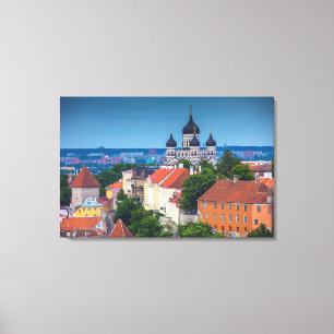 Cathedraal en Cityscape   Estland Canvas Afdruk