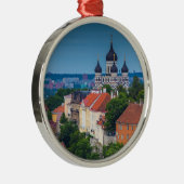 Cathedraal en Cityscape | Estland Metalen Ornament (Rechts)