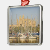 Cathedraal en marina, Palma, Mallorca, Spanje 2 Metalen Ornament (Links)