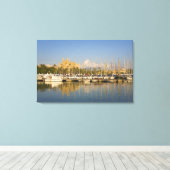 Cathedraal en marina, Palma, Mallorca, Spanje Canvas Afdruk (Insitu (Houten vloer))