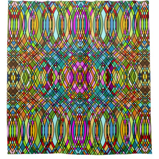 Cathedraal Glas in lood Douchegordijn (Voorkant)