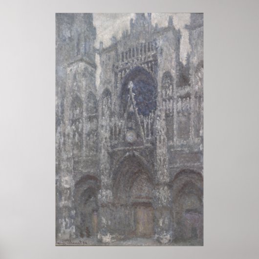 Cathedraal in Rouen Portal Grey Weather door Monet Poster (Voorkant)