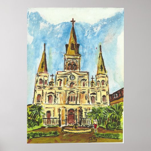 Cathedraal, Jackson Square, New Orleans Poster (Voorkant)