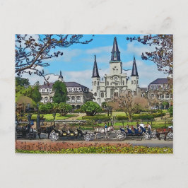 Cathedraal, Jackson Square, New Orleans Poster Briefkaart