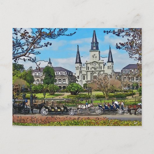 Cathedraal, Jackson Square, New Orleans Poster Briefkaart (Voorkant)
