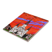 Cathedraal, New Orleans, Fauvist Colors Tegeltje (Zijkant)