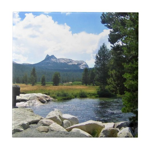 Cathedraal Peak in Tuolumne Meadows, Yosemite, CA Tegeltje (Voorkant)