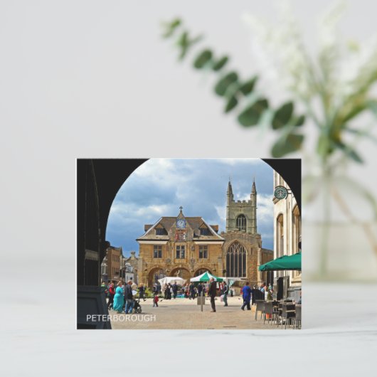 Cathedraal plein van Peterborough Briefkaart (Staand voorkant)