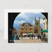 Cathedraal plein van Peterborough Briefkaart (Voorkant / Achterkant)