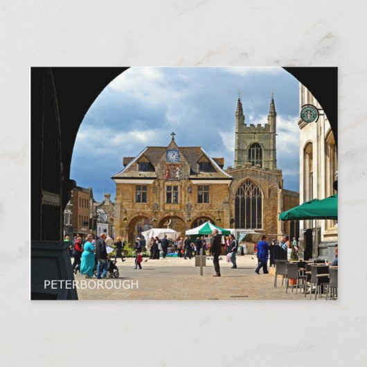 Cathedraal plein van Peterborough Briefkaart (Voorkant)