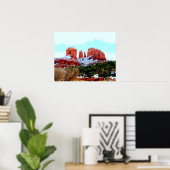Cathedraal Rock in de sneeuw Poster (Thuiskantoor)