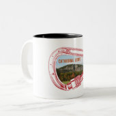 Cathedraal-schuin klimmen Carabiner Tweekleurige Koffiemok (Voorkant links)