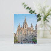 Cathedraal van briefkaart Barcelona, Spanje (Staand voorkant)