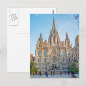 Cathedraal van briefkaart Barcelona, Spanje (Voorkant / Achterkant)