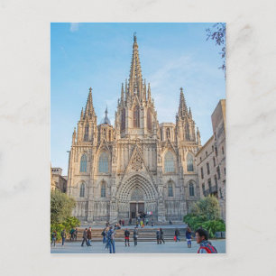 Cathedraal van briefkaart Barcelona, Spanje