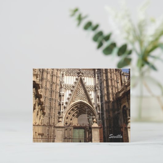 Cathedraal van het Briefkaart van Sevilla facede (Staand voorkant)