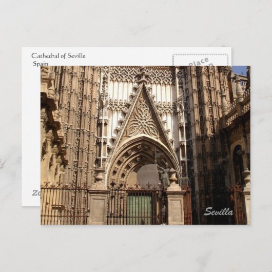 Cathedraal van het Briefkaart van Sevilla facede (Voorkant / Achterkant)