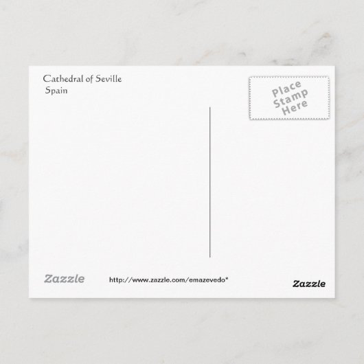 Cathedraal van het Briefkaart van Sevilla facede (Achterkant)