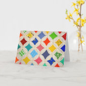 Cathedraal Window Quilt-verjaardag Kaart (Gele Bloem)
